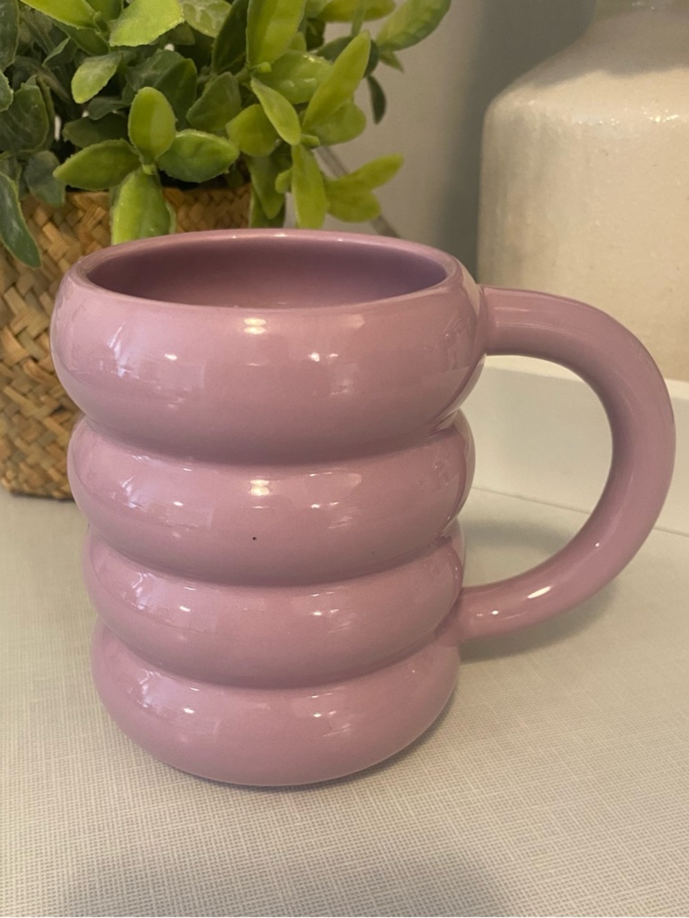 Room Essentials Lavender Ribbed Ceramic Mug
